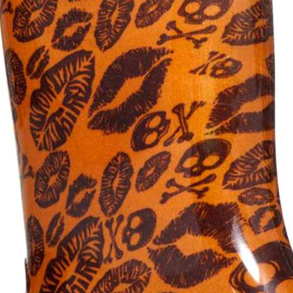 KISS OF DEATH CROP Bootie RAINBOOTS Lip Skull Bone - Picture 6 of 8